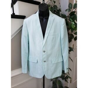 INC International Concepts Blazer Jacket Mens M Teal Single Breasted Regular Fit
